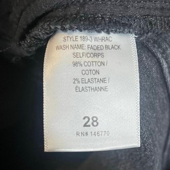 RE/DONE 90's High Rise Ankle Crop Jean Faded Black Stretch Denim Size 28 Raw Hem - Picture 5 of 12